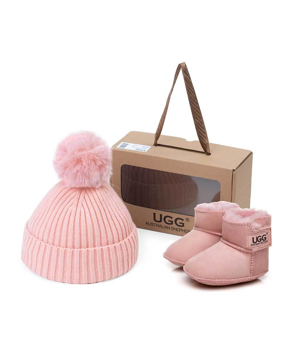 Coffret cadeau bonnet et chaussons bébé UGG