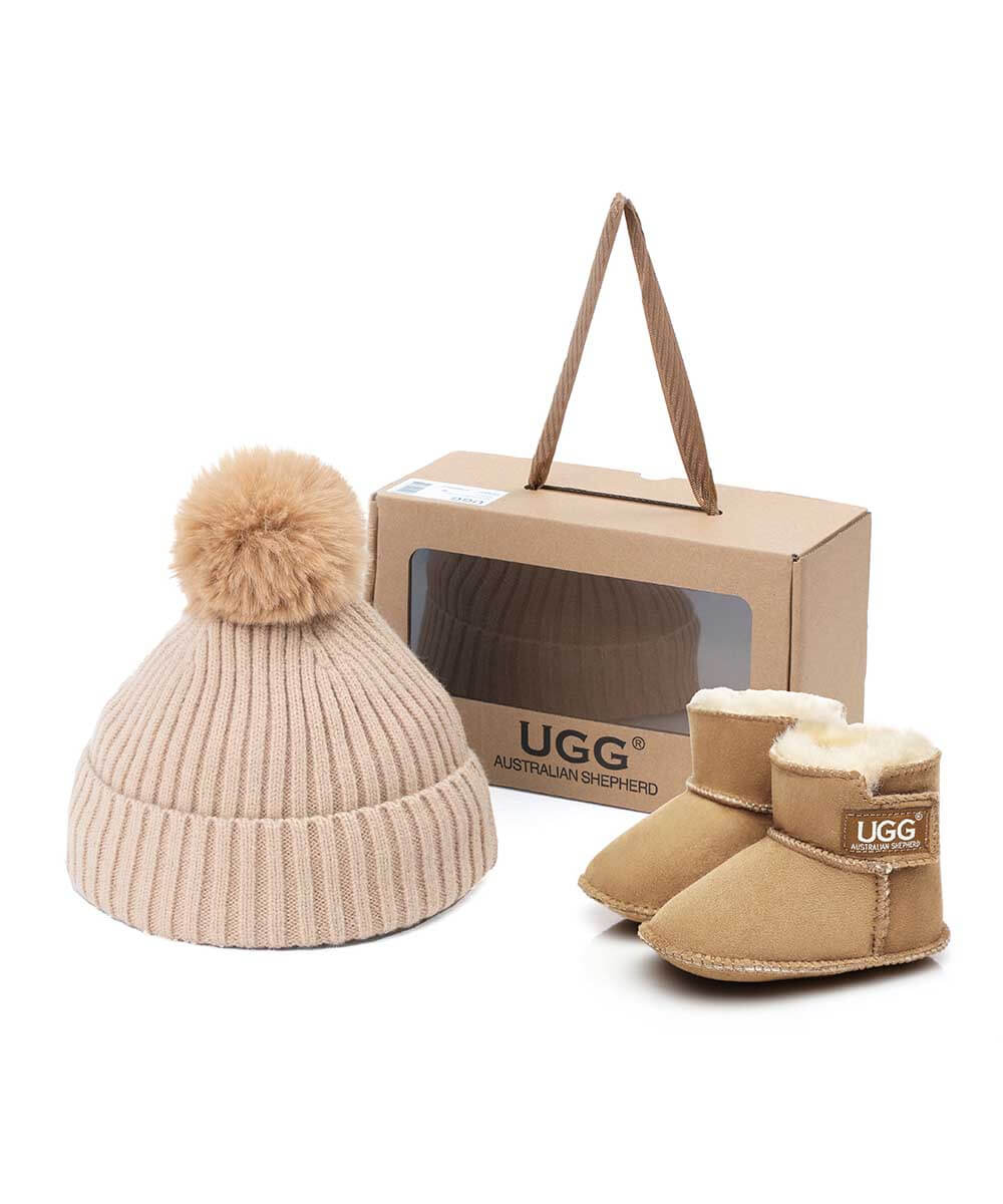 Coffret cadeau bonnet et chaussons bébé UGG